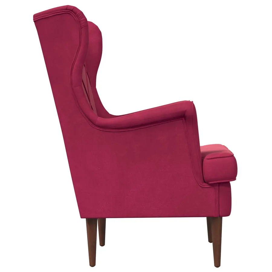 Fauteuil Bordeaux Velours - 5