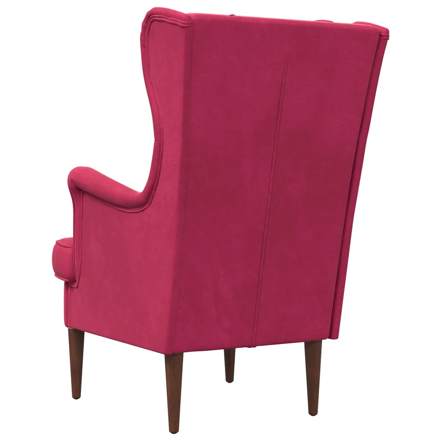 Fauteuil Bordeaux Velours - 6