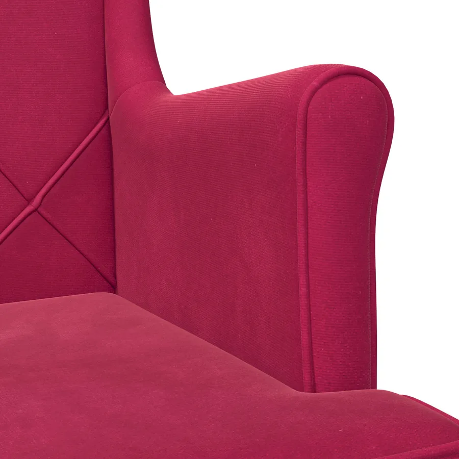 Fauteuil Bordeaux Velours - 7