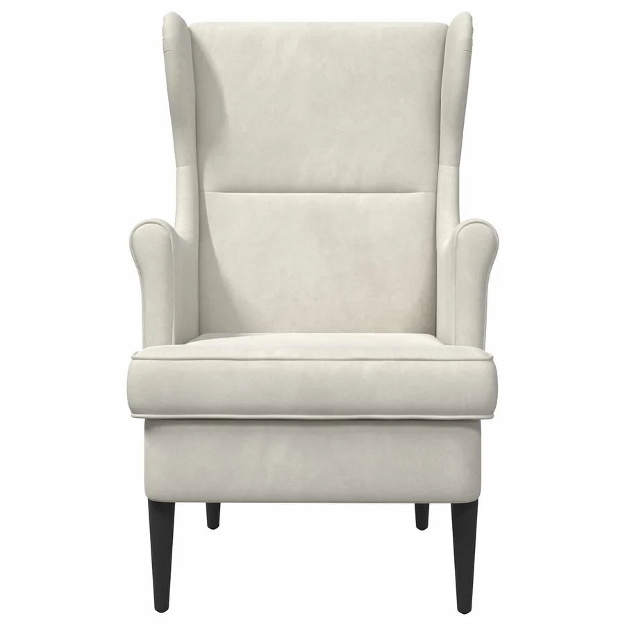 Fauteuil Crème Velours - 4
