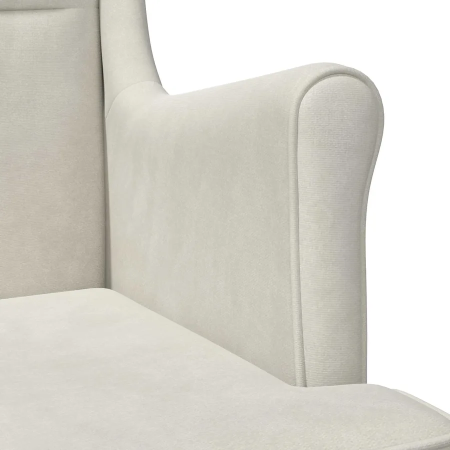 Fauteuil Crème Velours - 7