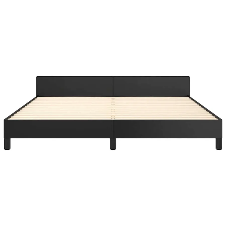Cadre de lit avec tête de lit sans matelas noir 180x200 cm - 5
