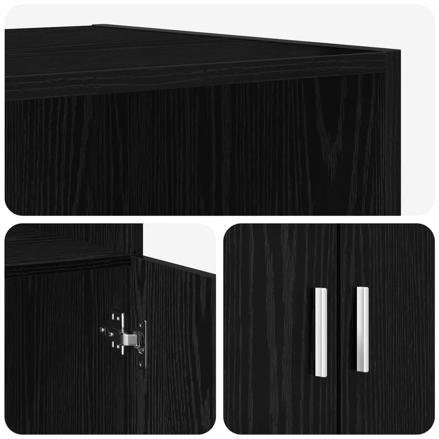 Haut Armoire Chêne noir 70 x 42,5 x 185 cm Bois d'ingénierie - 5