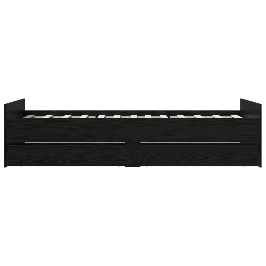 Cadre de lit Chêne noir 100 x 200 cm Bois d'ingénierie - 4