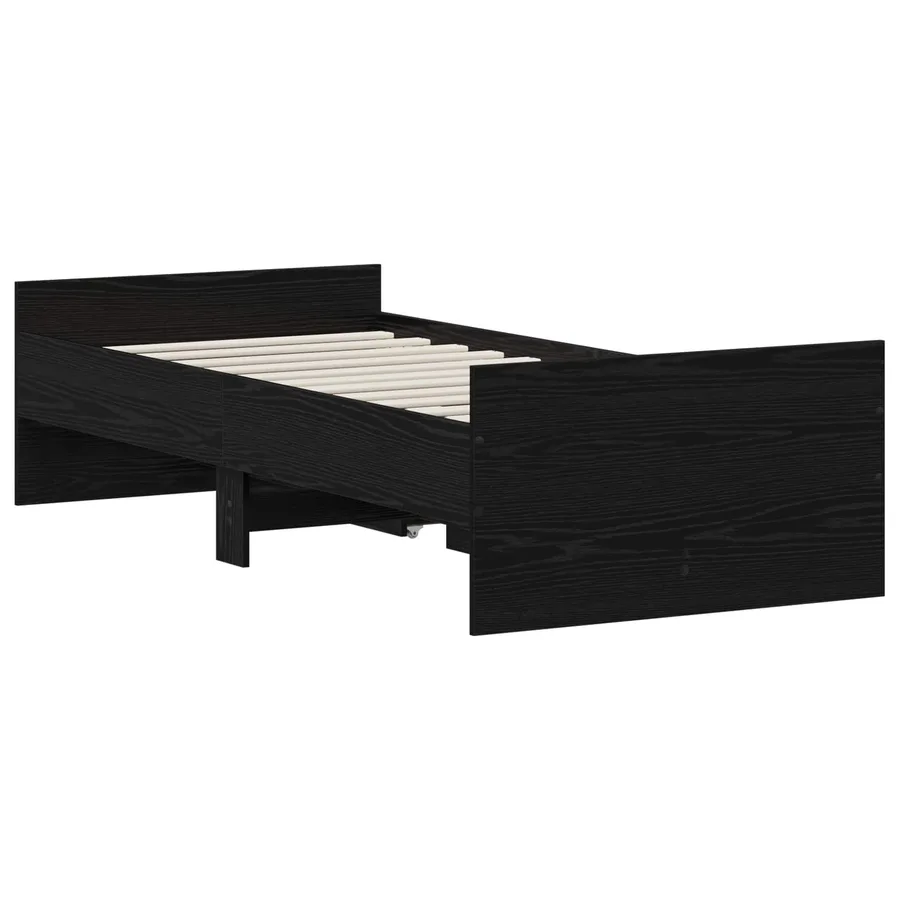 Cadre de lit Chêne noir 100 x 200 cm Bois d'ingénierie - 5