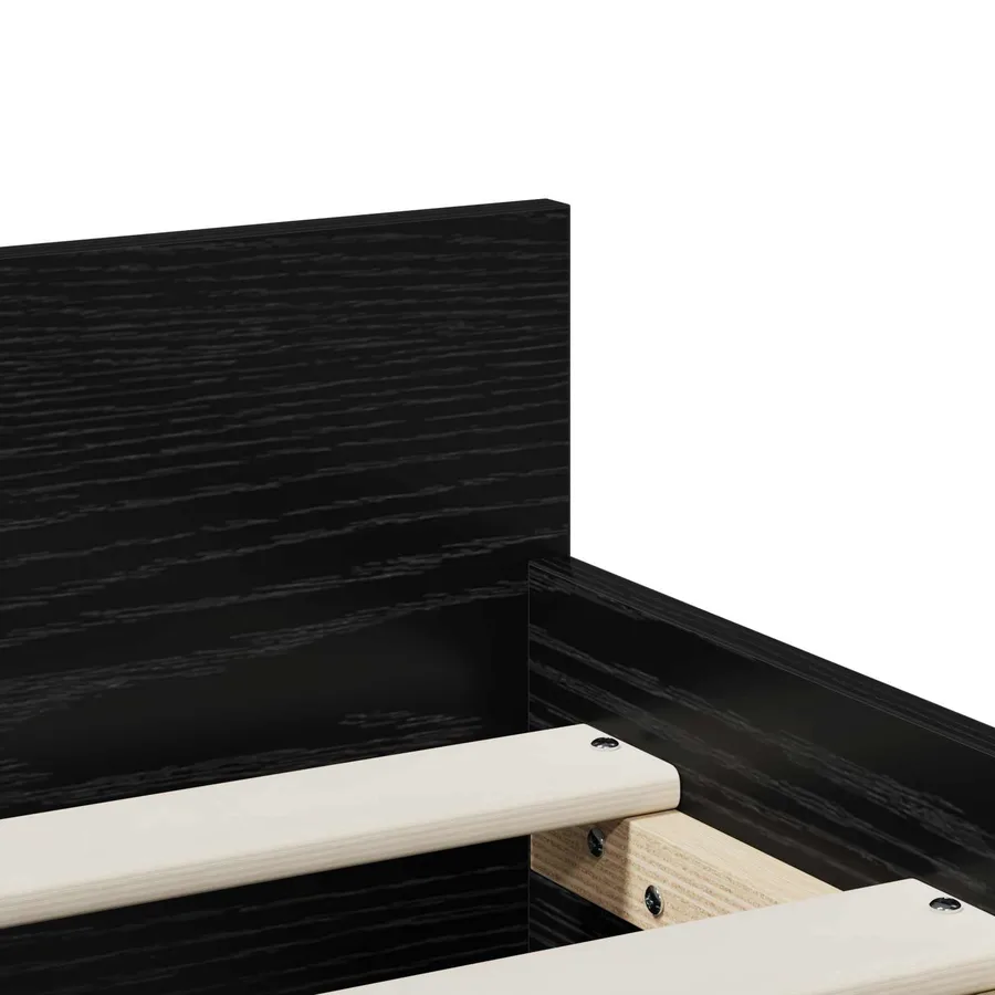 Cadre de lit Chêne noir 100 x 200 cm Bois d'ingénierie - 6