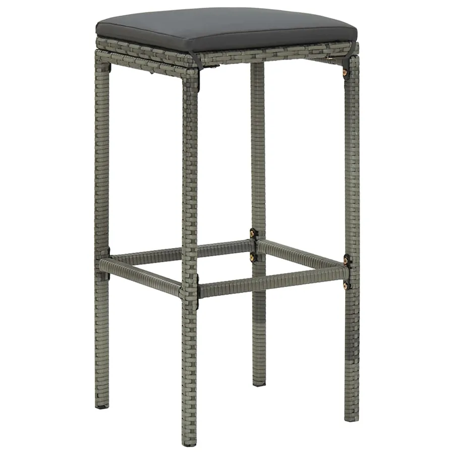 Ensemble de bar de jardin avec coussins 9 pcs Gris - 8