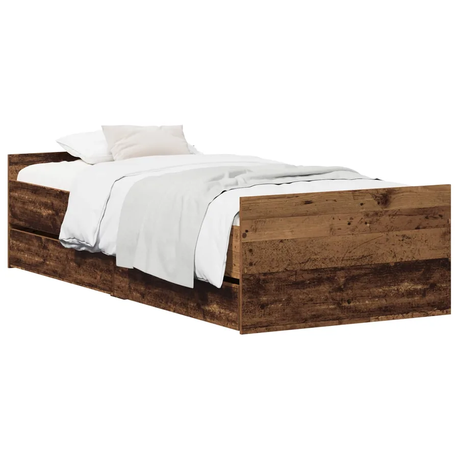 Cadre de lit Bois ancien 100 x 200 cm Bois d'ingénierie
