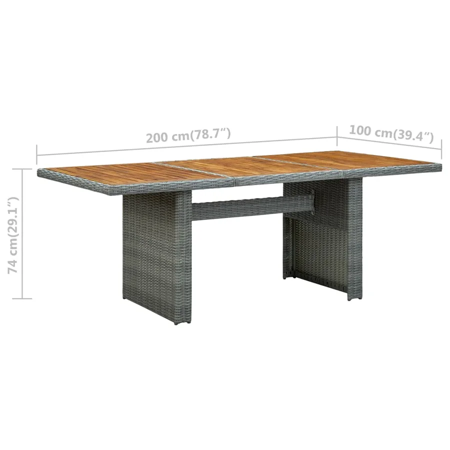 Ensemble à manger d'extérieur et coussins 9 pcs résine tressée - 15