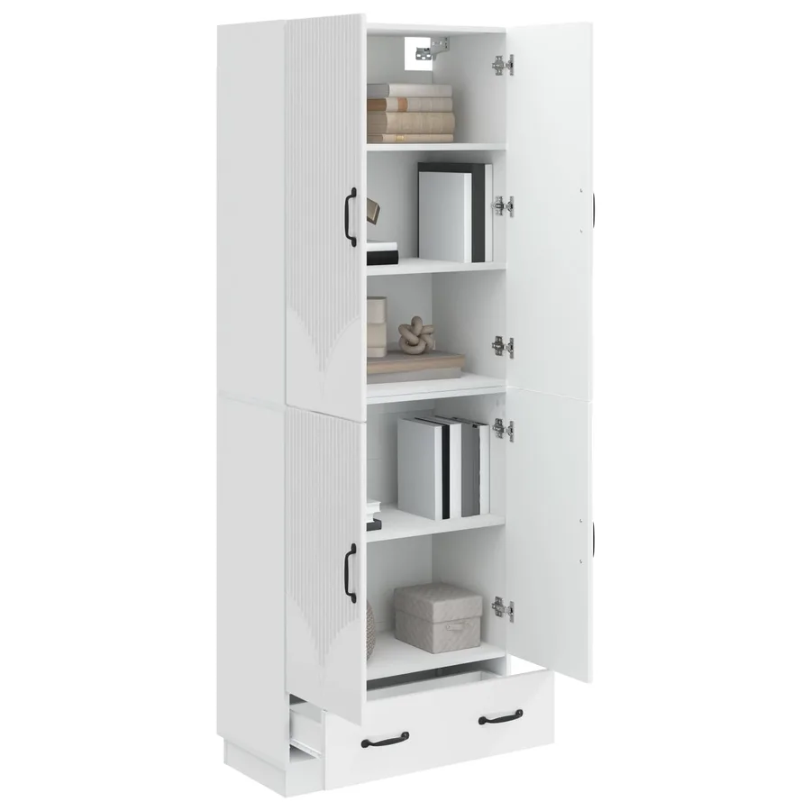 Ensemble de Meubles 2 pcs Blanc brillant Bois d'ingénierie - 3