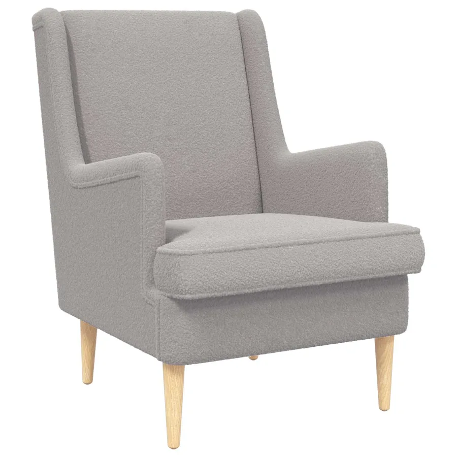 Fauteuil Gris clair Bouclé - 2