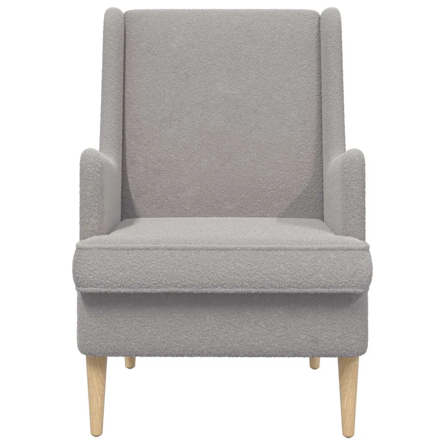 Fauteuil Gris clair Bouclé - 4