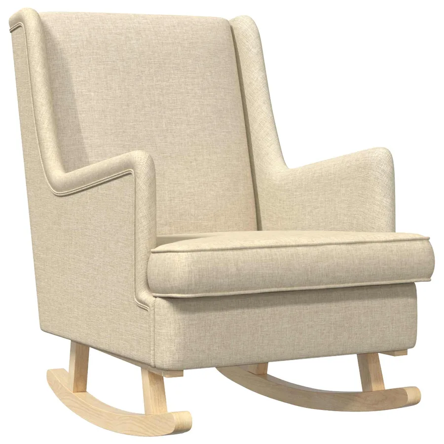 Chaise à bascule Crème 62 x 80 x 85 cm tissu - 2