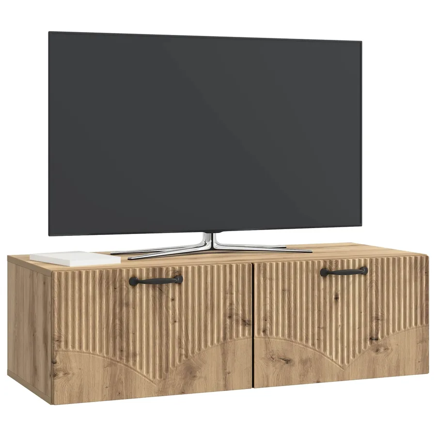 Meuble TV mural 98 x 41 x 30 cm Chêne artisanal - 3