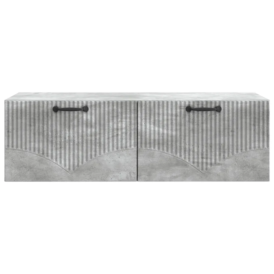 Meuble TV mural Gris béton 98 x 41 x 30 cm Bois d'ingénierie - 6