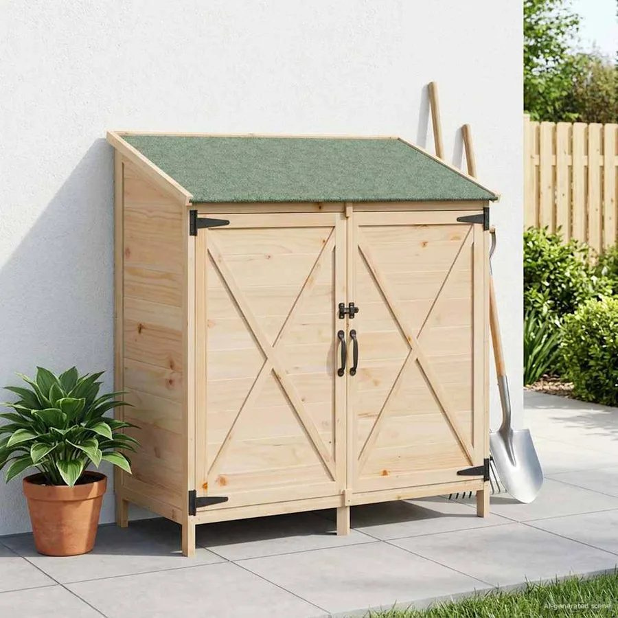 Abri de jardin Naturel 106 x 56 x 113,5 cm Bois de Sapin Massif - 3