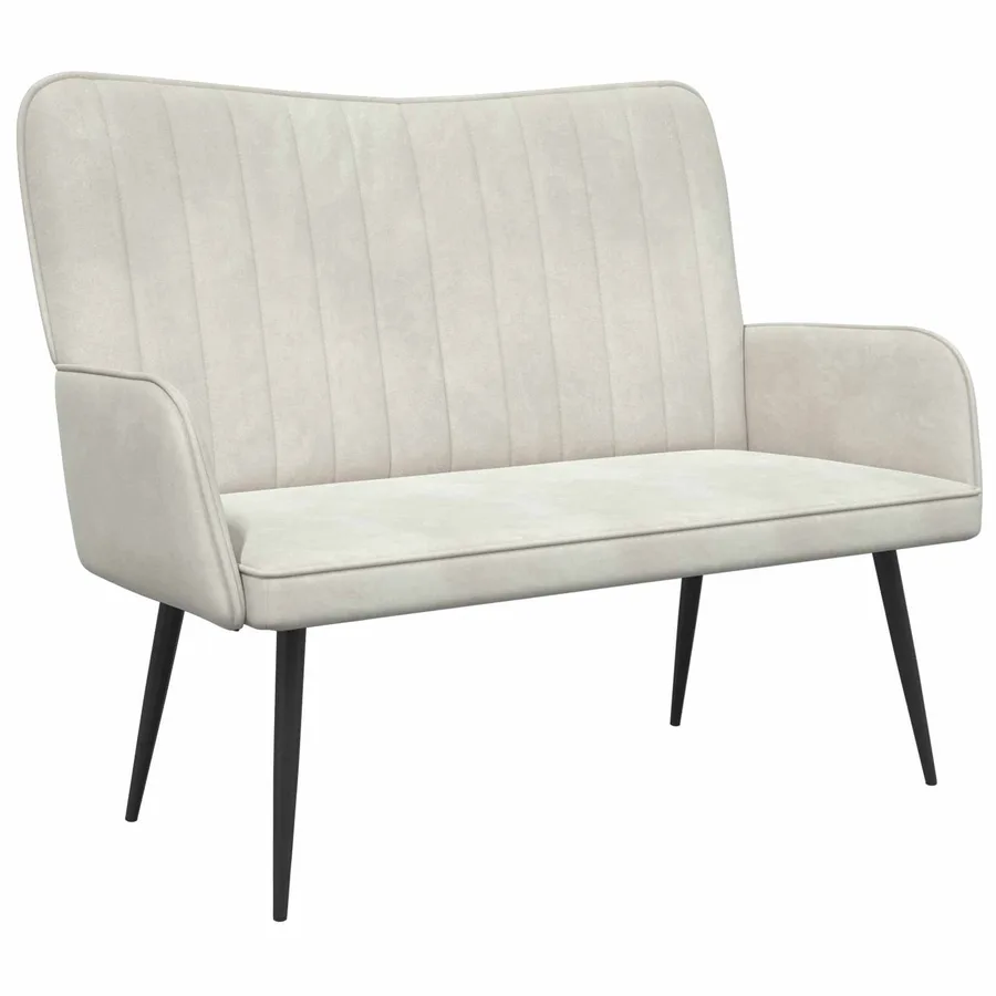 Sofa 2 places Crème 115 x 61 x 87 cm Velours - 2