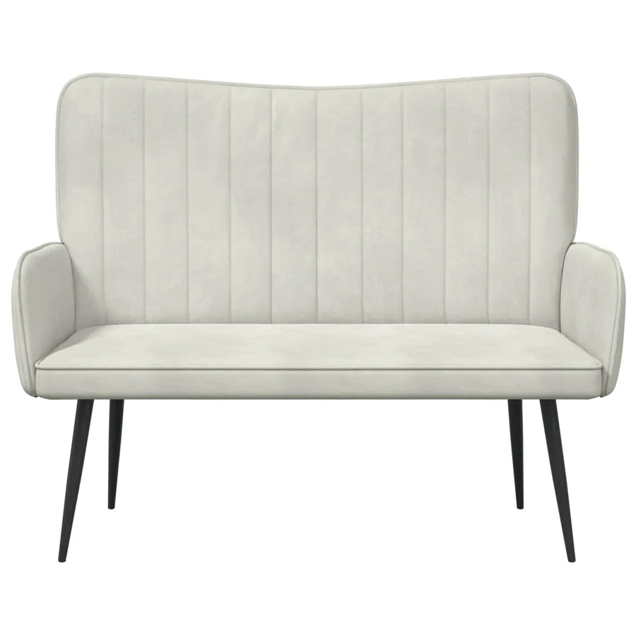 Sofa 2 places Crème 115 x 61 x 87 cm Velours - 4