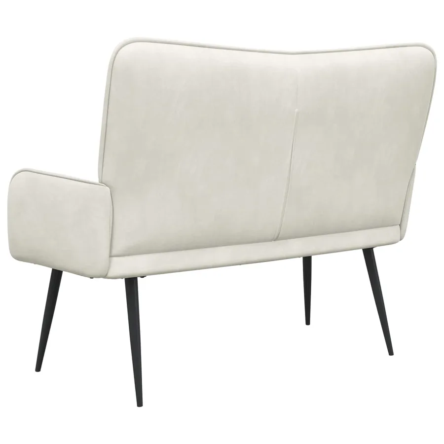 Sofa 2 places Crème 115 x 61 x 87 cm Velours - 6