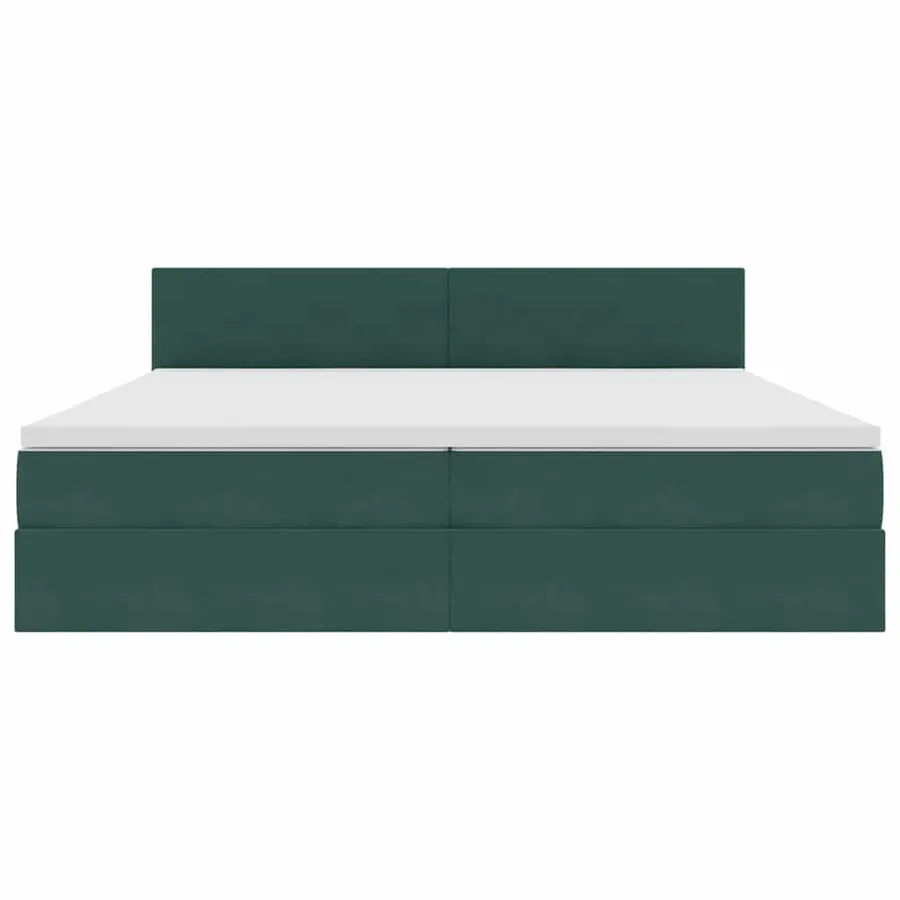 Lit de Rangement Vert foncé 200 x 200 cm Velours - 7