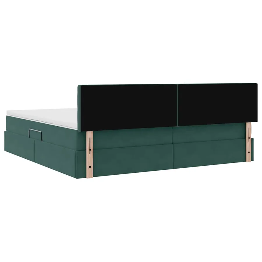 Lit de Rangement Vert foncé 200 x 200 cm Velours - 11
