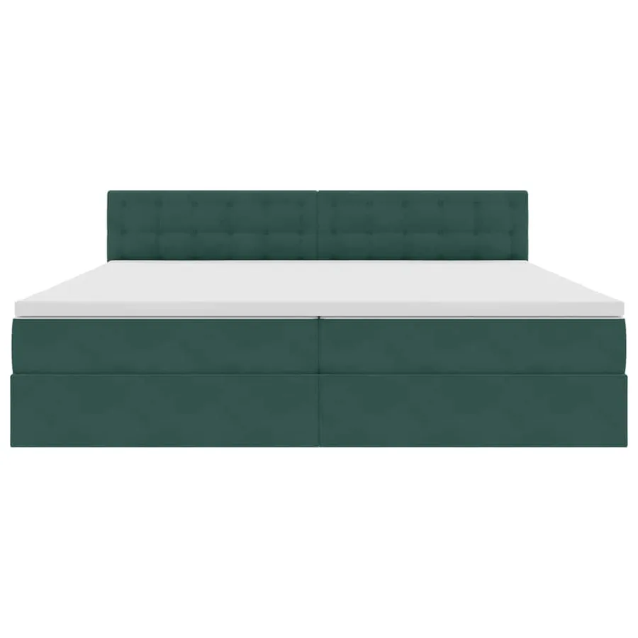 Lit de Rangement Vert foncé 200 x 200 cm Velours - 7