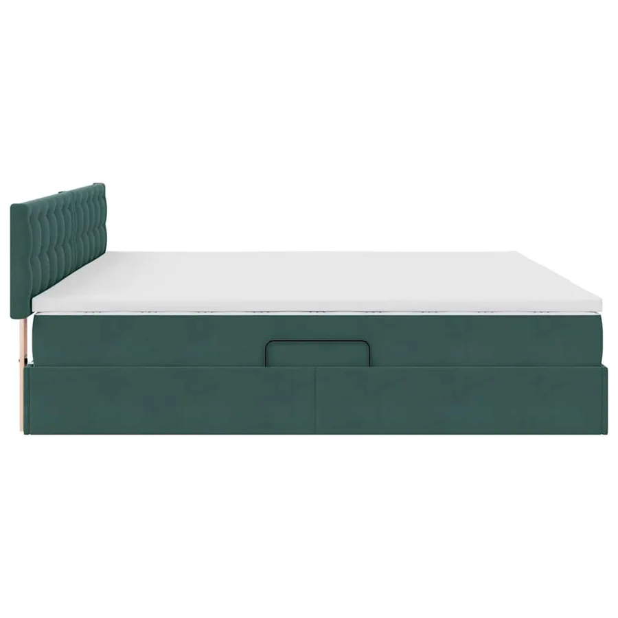 Lit de Rangement Vert foncé 200 x 200 cm Velours - 8