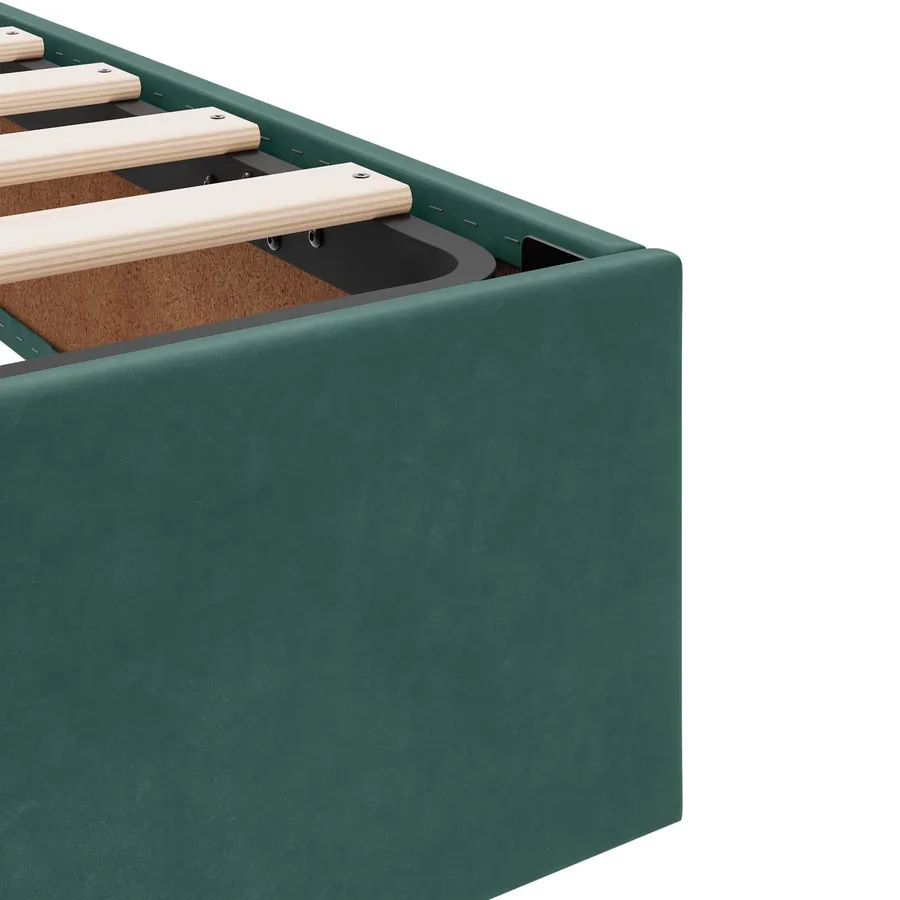 Cadre de lit ottoman Vert foncé 200 x 200 cm Velours - 10