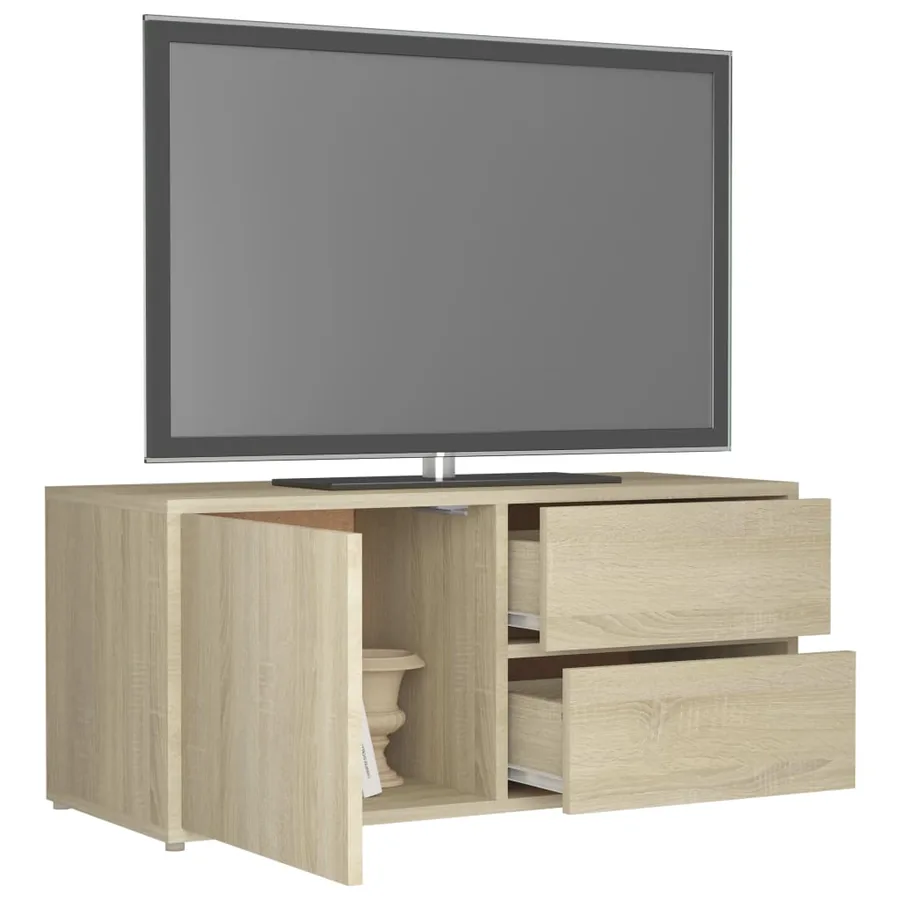 Meuble TV Chêne sonoma 80x34x36 cm Bois d'ingénierie - 5