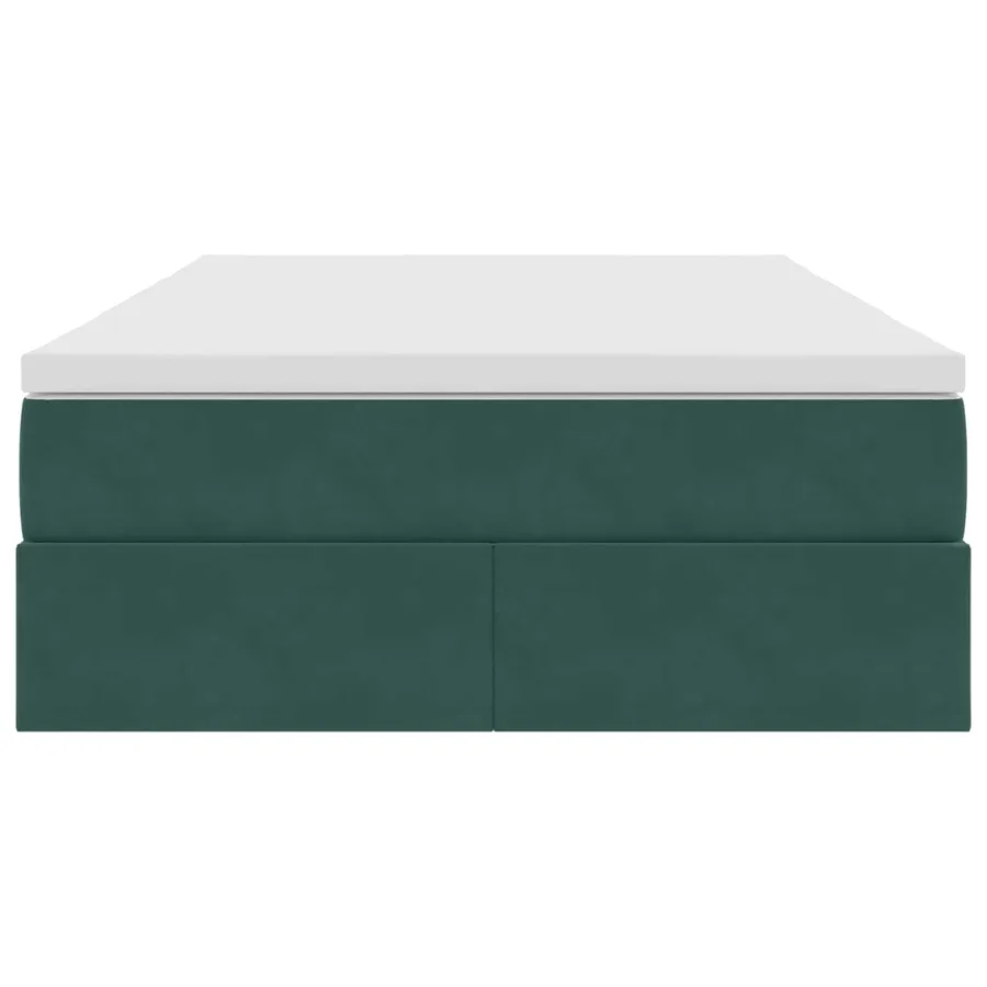 Lit avec rangement et matelas Vert foncé 120 x 190 cm Velours - 7