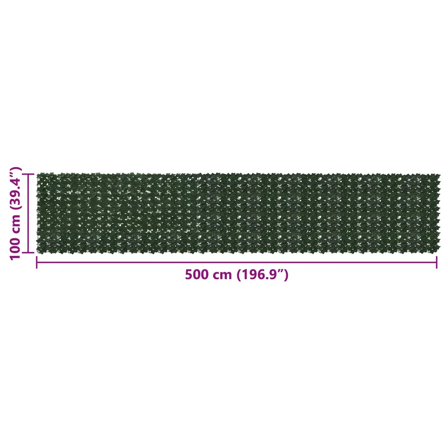 Écran de balcon avec feuilles Vert foncé 500 x 100 cm - 5