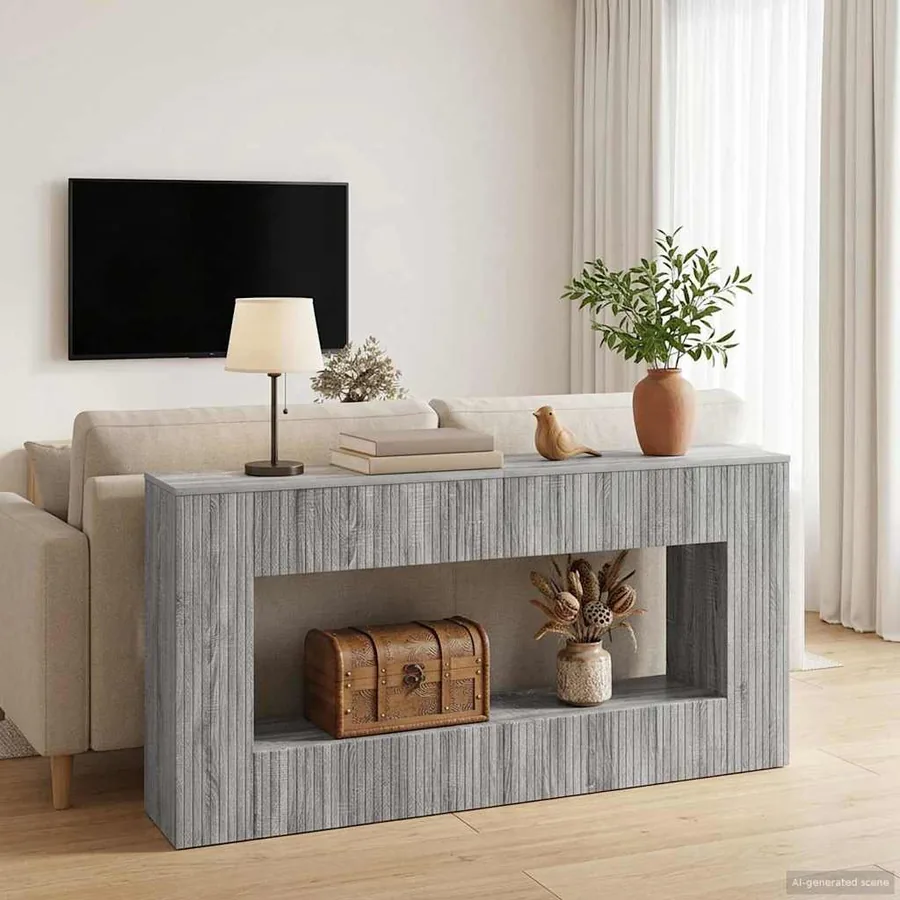 Table console Gris Sonoma 155 x 29 x 74 cm Bois d’ingénierie