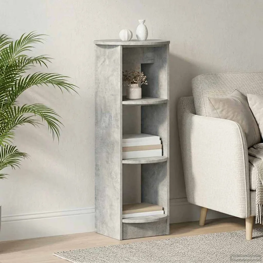 Meuble d'appoint Gris Béton 40 x 40 x 100 cm Bois d’ingénierie