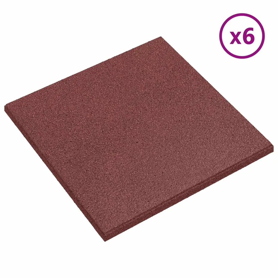 Dalles de Protection Anti-Chute 18 pcs Rouge 50 x 50 cm - 2
