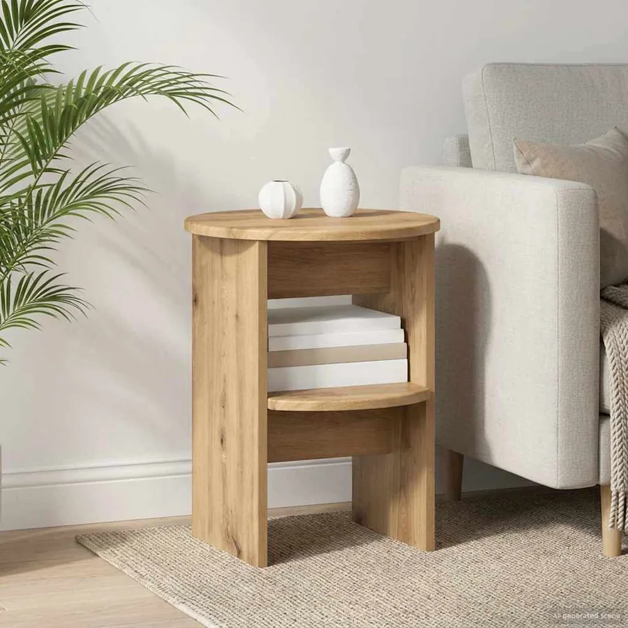 Meuble d'appoint 2 pcs Chêne Artisanal Ø40 x 50 cm