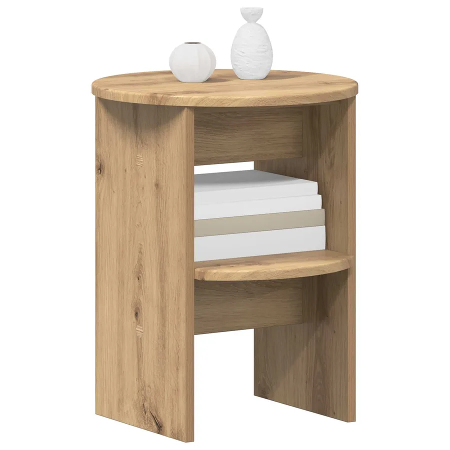 Meuble d'appoint 2 pcs Chêne Artisanal Ø40 x 50 cm - 3
