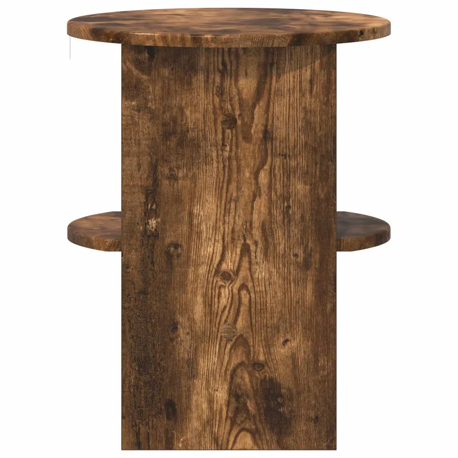 Meuble d'appoint 2 pcs Chêne Fumé Ø40 x 50 cm Bois d’ingénierie - 7