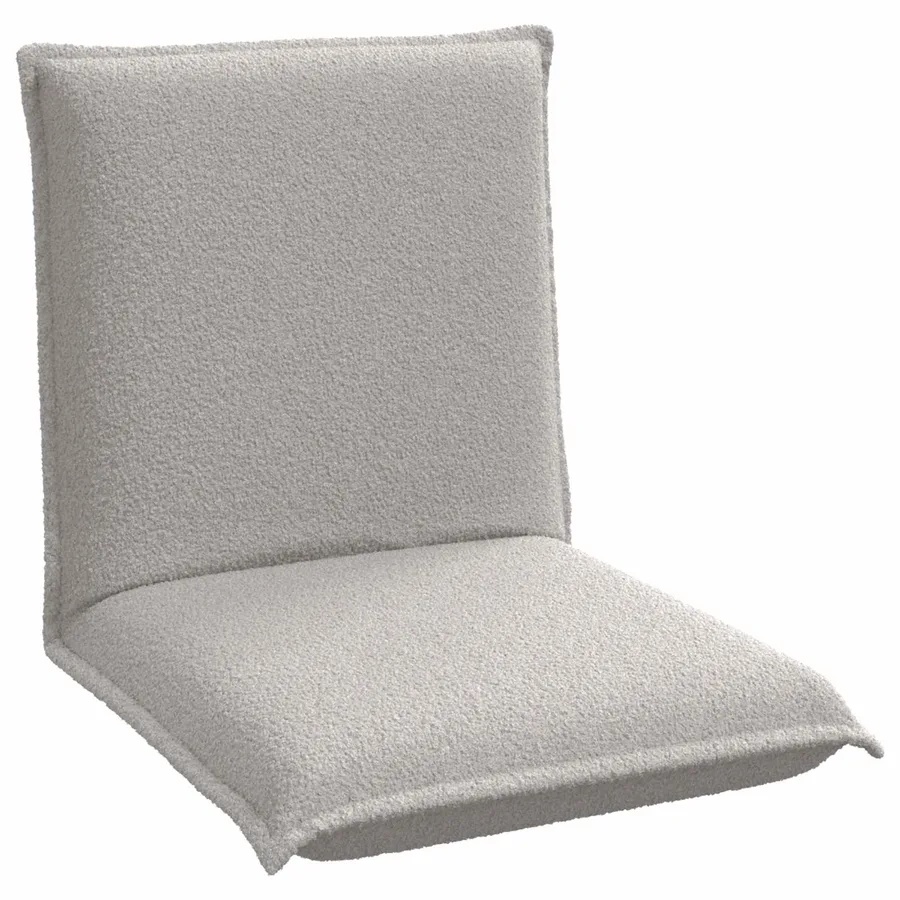 Fauteuil de sol ajustable Gris clair Tissu en laine de mouton - 2