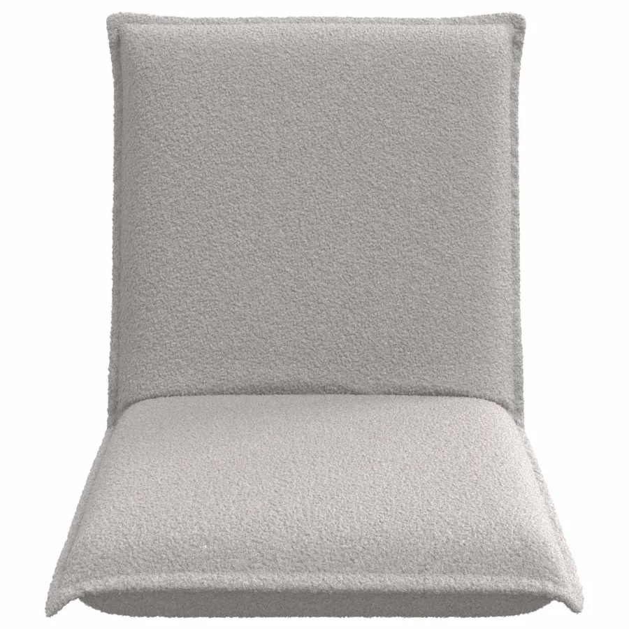 Fauteuil de sol ajustable Gris clair Tissu en laine de mouton - 4