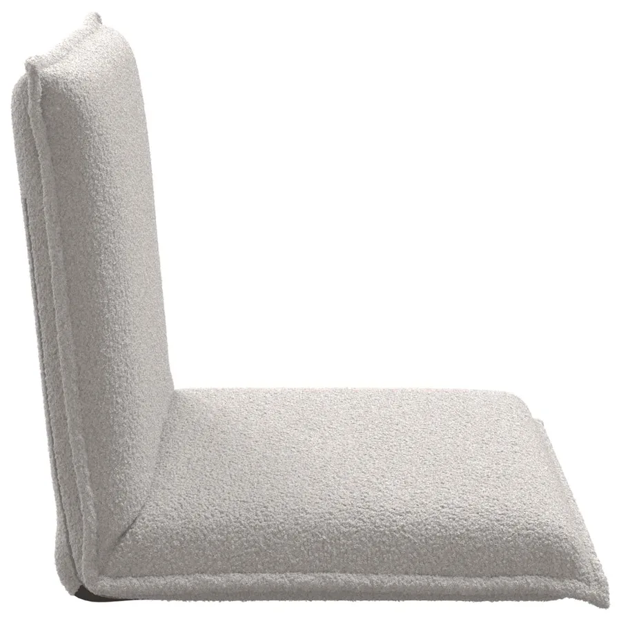 Fauteuil de sol ajustable Gris clair Tissu en laine de mouton - 5