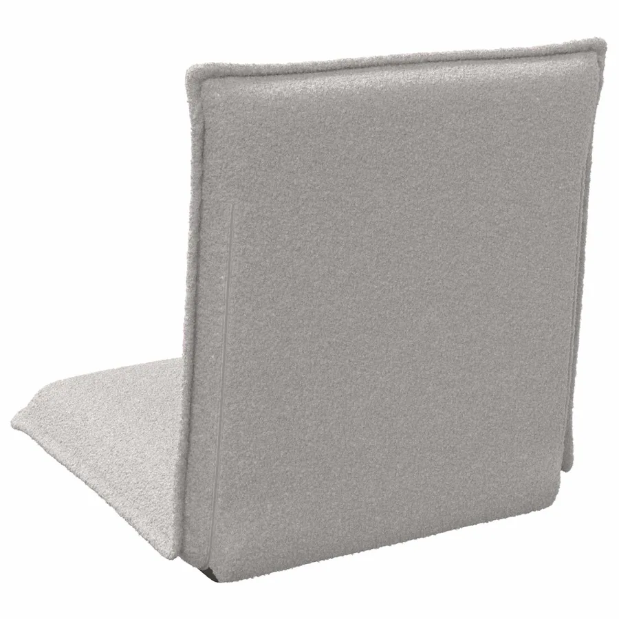 Fauteuil de sol ajustable Gris clair Tissu en laine de mouton - 6