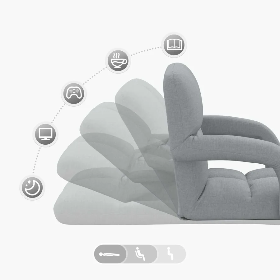 Chaise de sol réglable avec accoudoir - 9