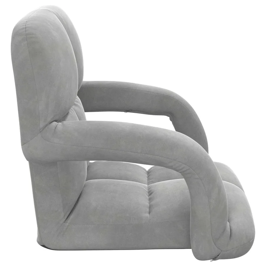 Fauteuil de sol ajustable Gris clair Velours - 5