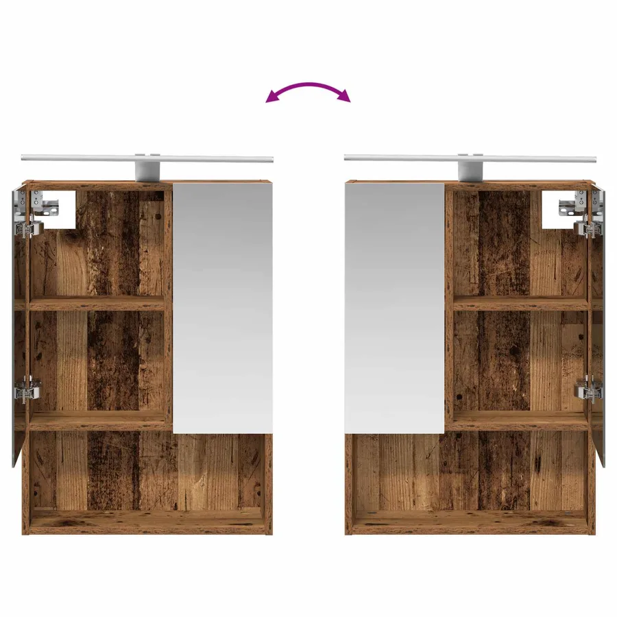 Ensemble d'armoire de salle de bain 5 pcs Bois ancien - 12