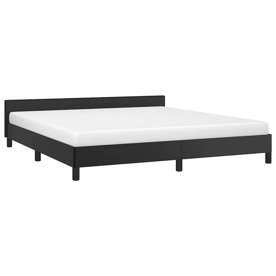 Cadre de lit avec tête de lit sans matelas noir 160x200 cm - 3