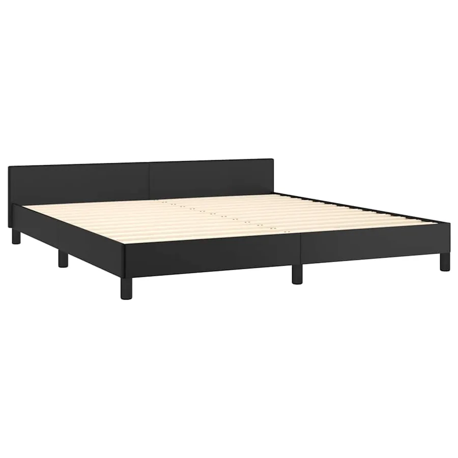 Cadre de lit avec tête de lit sans matelas noir 160x200 cm - 4