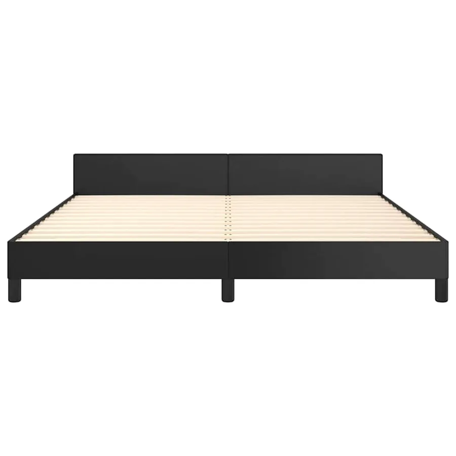 Cadre de lit avec tête de lit sans matelas noir 160x200 cm - 5