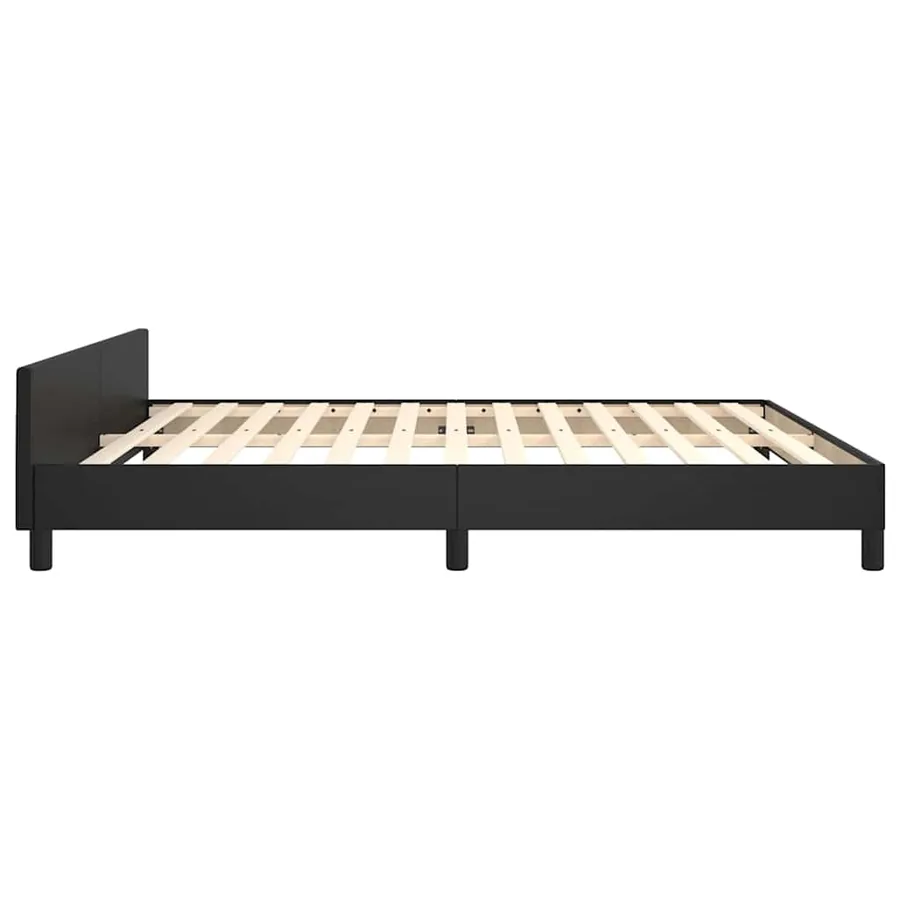 Cadre de lit avec tête de lit sans matelas noir 160x200 cm - 6