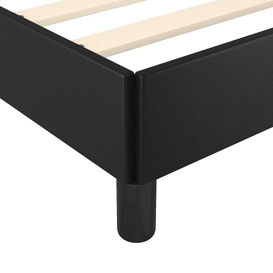 Cadre de lit avec tête de lit sans matelas noir 160x200 cm - 7