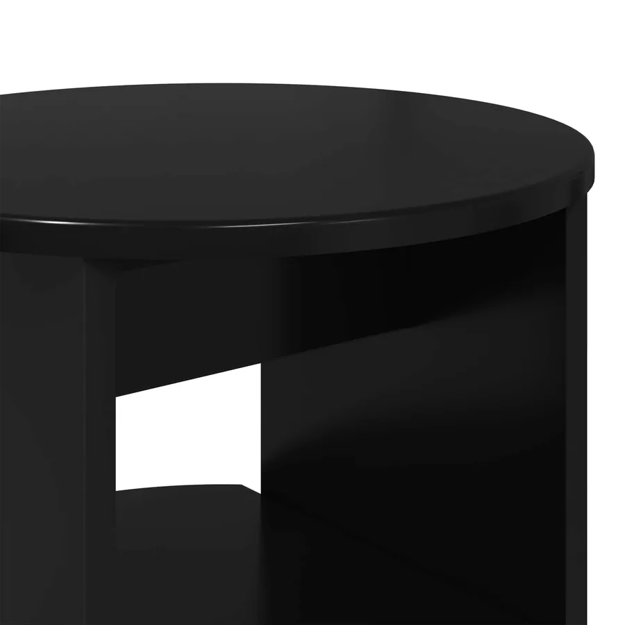 Meuble d'appoint 2 pcs Noir Ø40 x 50 cm Bois d’ingénierie - 10